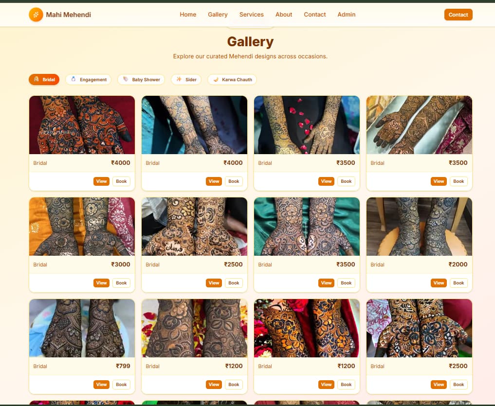 Mahi Mehendi design gallery