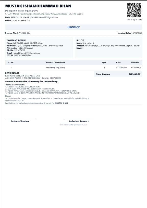 MK3 generated invoice