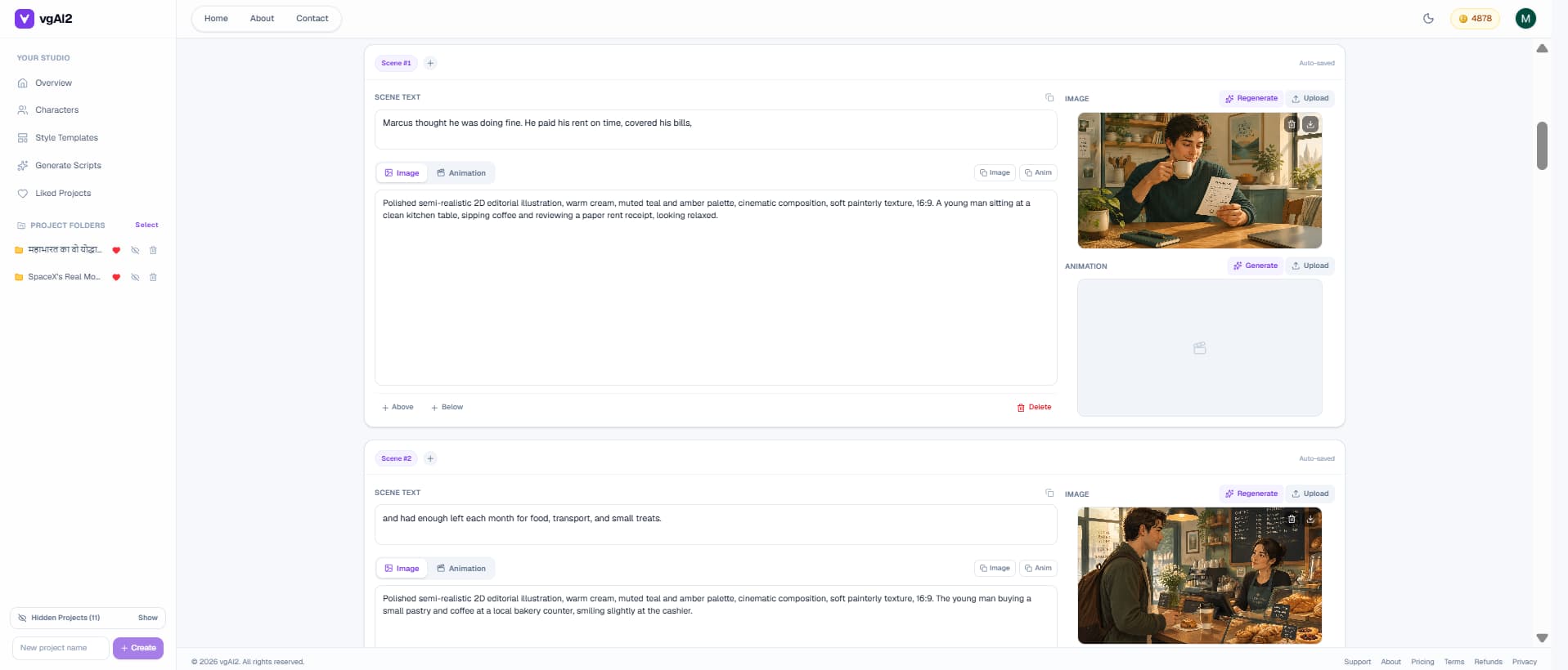 vgAI2 generated scenes